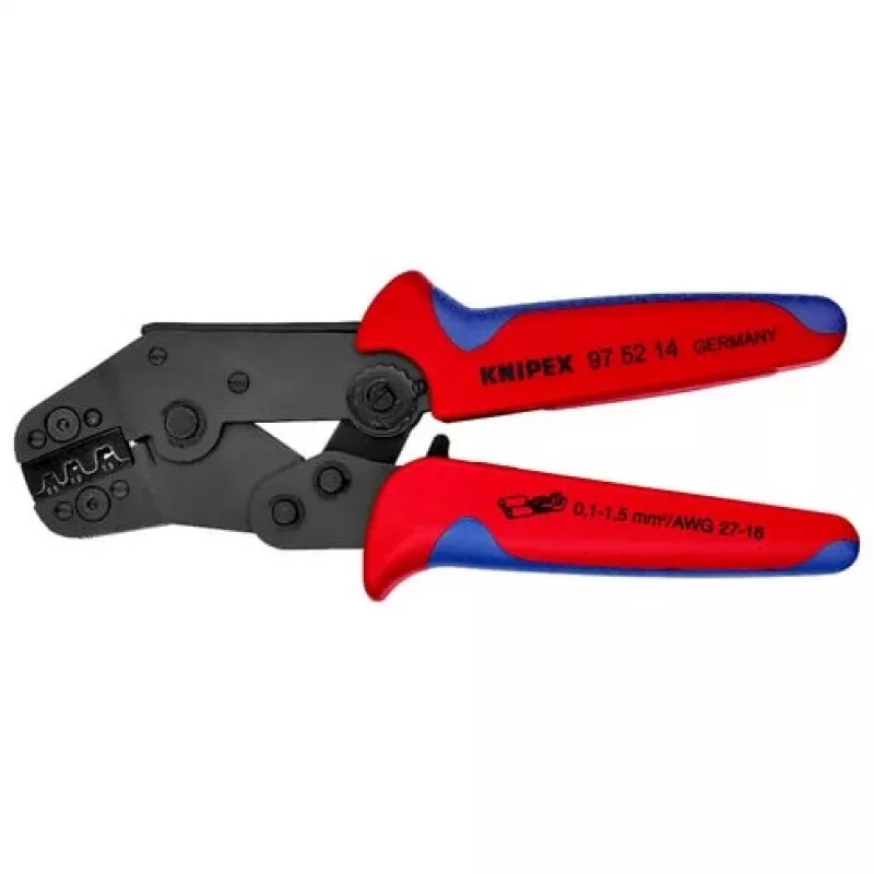 Knipex 97 52 14 Crimpzange unisoliert, offene Verbinder 0,10 bis 1,5 mm²
