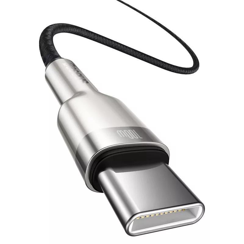 USB‑C auf USB‑C Kabel Baseus Cafule Metal – 2 m, 100W Ladeleistung, USB 2.0 (480 Mbit/s), verzinkte Kontakte, schwarz