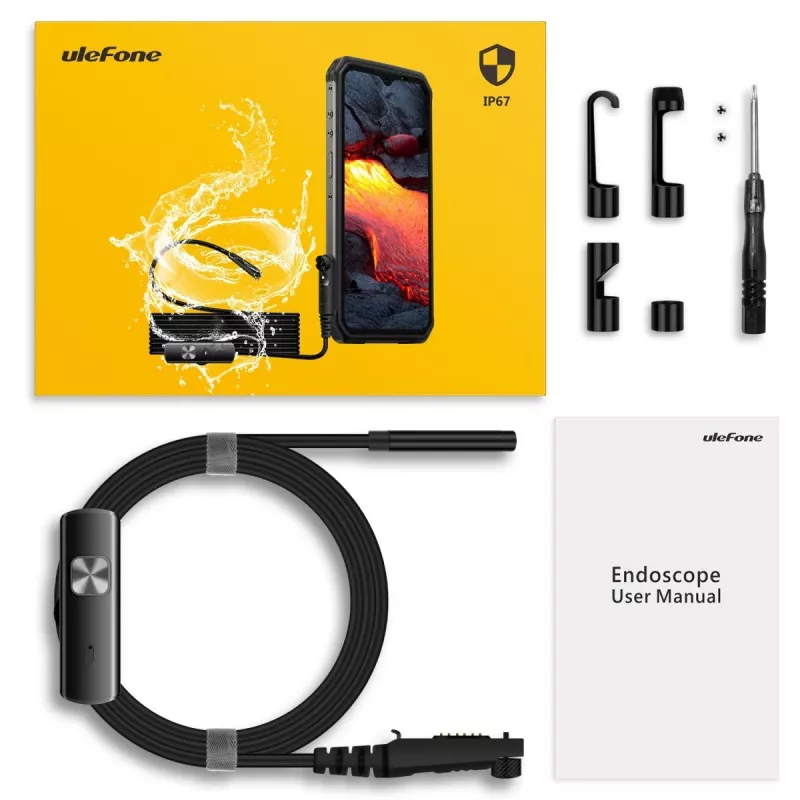 Ulefone uSmart UF-EC Endoskopkamera für Smartphones, Schwarz