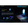 Schlüsselanhänger-Taschenlampe Nitecore TIKI GITD BLUE — grau, USB-aufladbar, 1 lm, 55 mm, 12 g, IP66, stoßfest