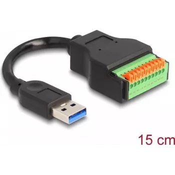DeLOCK USB 3.2 Gen 1 Kabel Typ-A Stecker auf Klemmleistenadapter 15 cm