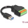 DeLOCK USB 3.2 Gen 1 Kabel Typ-A Stecker auf Klemmleistenadapter 15 cm