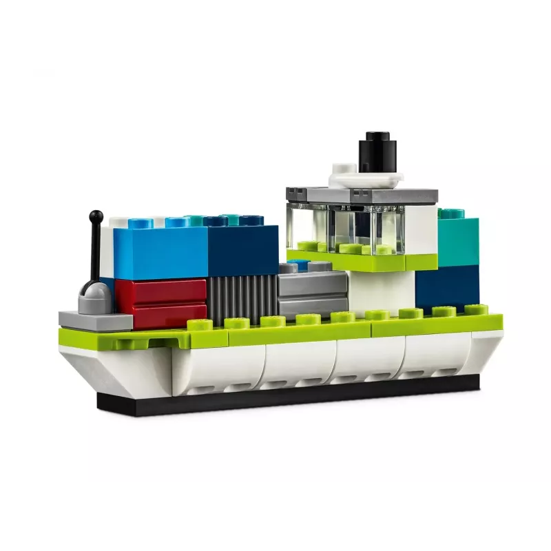 LEGO Classic Kreative Fahrzeuge Buntes Modellauto-Set mit Polizeiauto-Spielzeug & 11023 Klassische grüne Grundplatte Quadrat 32x32 Noppen Baugras