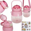 Trinkflasche Extralink Schulflasche mit Strohhalm und Trageband 1 L pink