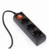 Gembird EG-PSU3-01 Stromverlängerung 0,6 m 3 AC-Ausgänge Innenbereich Schwarz