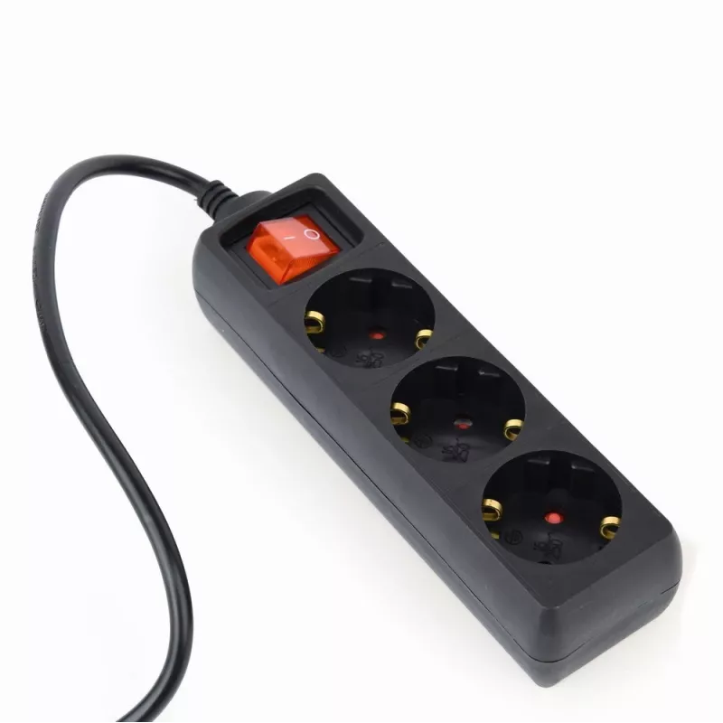 Gembird EG-PSU3-01 Stromverlängerung 0,6 m 3 AC-Ausgänge Innenbereich Schwarz