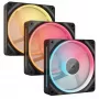 CORSAIR iCUE LINK LX120-R ARGB Reverse Blade 120mm Gehäuselüfter – 3er-Pack – Schwarz