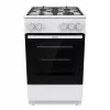 Freistehender Gasherd mit Backofen Gorenje GG5A10WFFM — 4-Flammen-Kochfeld, 70 l Backofen, emaillierte Oberfläche, weiß