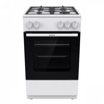Freistehender Gasherd mit Backofen Gorenje GG5A10WFFM — 4-Flammen-Kochfeld, 70 l Backofen, emaillierte Oberfläche, weiß