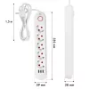 Mehrfachsteckdose MACLEAN MCE395 W — 5 Steckdosen, 3× USB A, 110–240 V AC, 2,1 A USB, max. 2500 W, weiß, 1,5 m Kabel