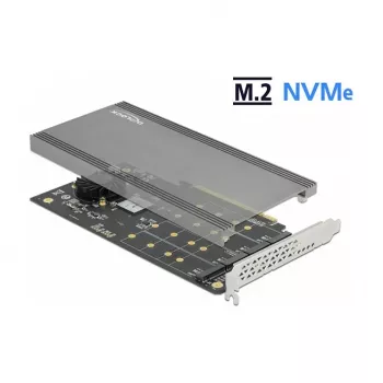 DeLOCK PCI Express x16 Karte auf 4 x interne NVMe M.2 Key M 89044
