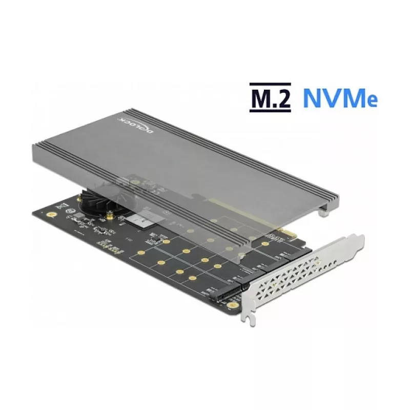 DeLOCK PCI Express x16 Karte auf 4 x interne NVMe M.2 Key M 89044