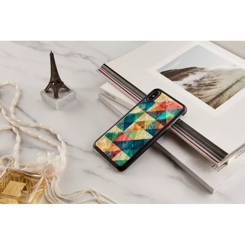 Handyhülle iKins für iPhone XS Max — Mosaikmuster, schwarz