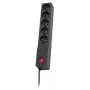 Stromverlängerung Lestar 1,5 m schwarz mit Schalter und Anzeige, 10 A, 250 V, 460 W