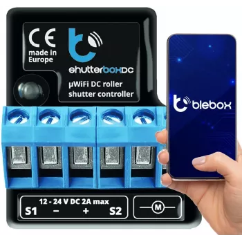 E/A-Modul bleBox shutterBoxDC 2x Binäreingänge, 2x Relaisausgänge 230V
