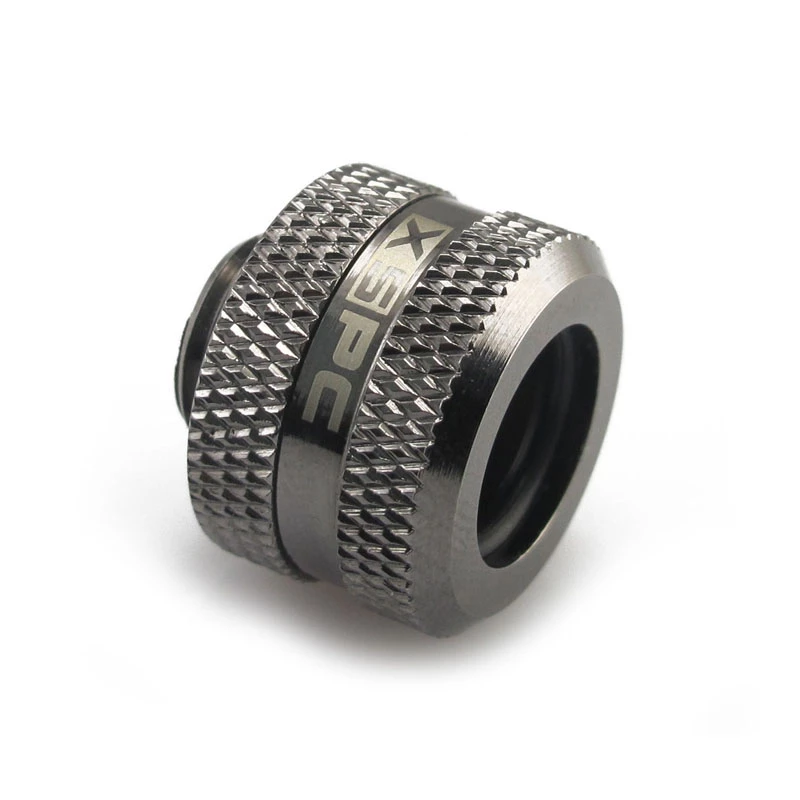 XSPC Connector G1/4 zu 14mm Hardtube, schwarz chrom - 8 Stück