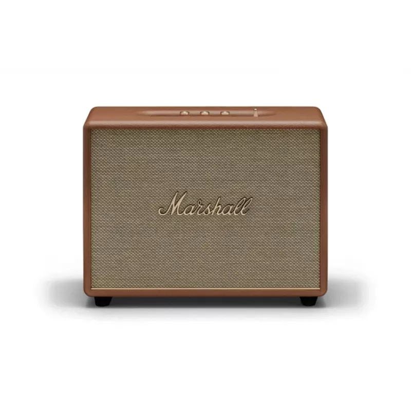 Kabelloser Lautsprecher MARSHALL Woburn III Brown — Multiroom, Bluetooth, Wi‑Fi, analoge Eingänge