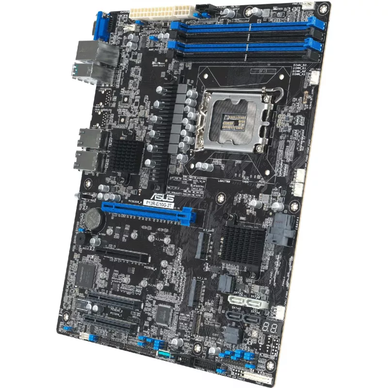 Server-Motherboard ASUS P13R-E/10G-2T LGA 1700 ATX, Intel-Chipsatz, DDR5 ECC UDIMM, 4x DIMM, 2x 10Gb RJ-45, 8x SATA III, 2x M.2