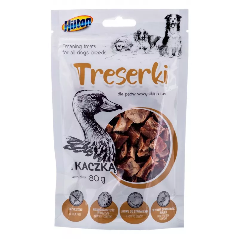 Hundetrainings-Leckerlis Hilton Treaning Treats Duck 80 g – weiche Trainingssnacks mit Entengeschmack