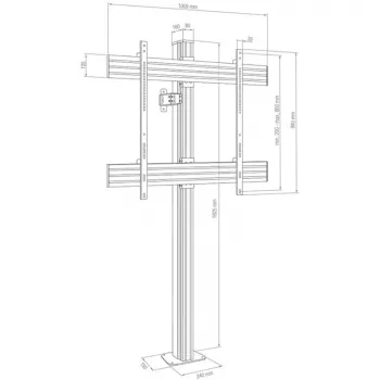 Hagor CPS FLOOR-WALL BOLT-DOWN 1x 75 – 86 Zoll Schwarz 50 kg Kapazität