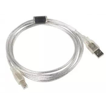 USB-2.0-Kabel LANBERG CA-USBA-12CC-0018-TR, USB A (Stecker) auf USB B (Stecker), 1,8 m, transparent