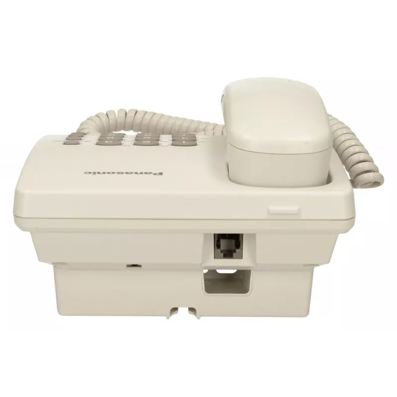 Analogtelefon Panasonic KX-TS500PDW — 16 Tasten, weiß, Tisch-/Wandmontage, 100 Einträge Telefonbuch