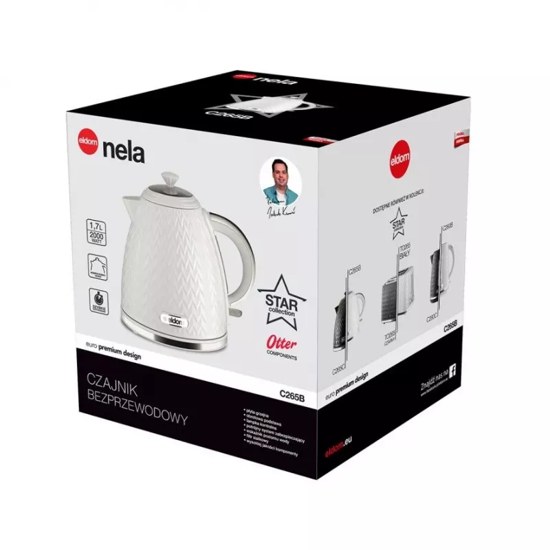 ELDOM C265B NELA Wasserkocher 1,7 L 2000 W Weiß
