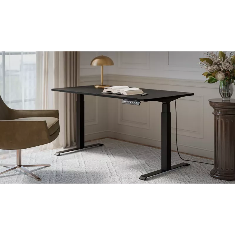 Schreibtisch mit elektrischer Höhenverstellung MOON LONG 150x80x72-120 schwarz