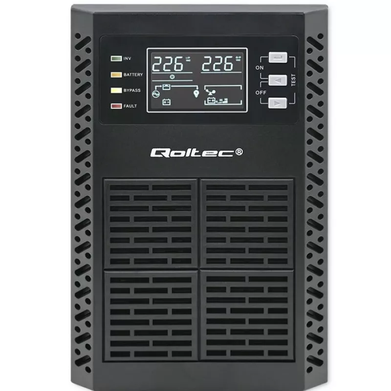 Qoltec USV unterbrechungsfreie Stromversorgung | 1kVA | 1000W | Leistungsfaktor 1,0 | LCD | EPO | USB | Online