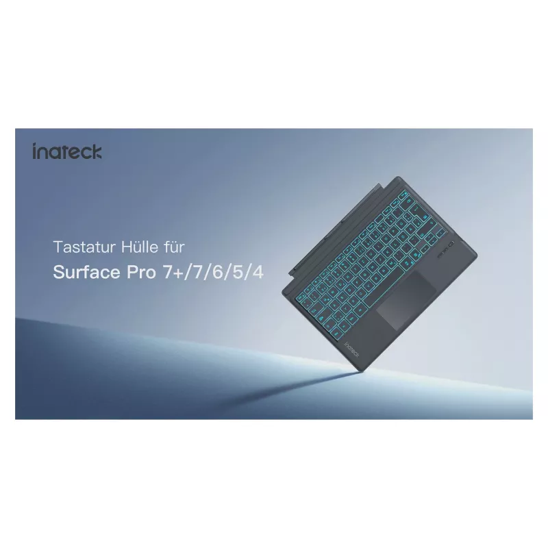 inateck Tastatur Surface grau, Sureface GO 1-4 Com. QWERTZ