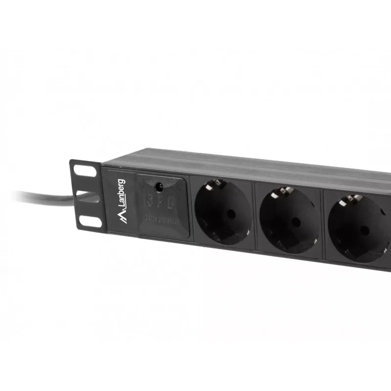 Lanberg PDU-03E-0200-BK Power Distribution Unit (PDU) 3 AC-Ausgänge 1U Schwarz