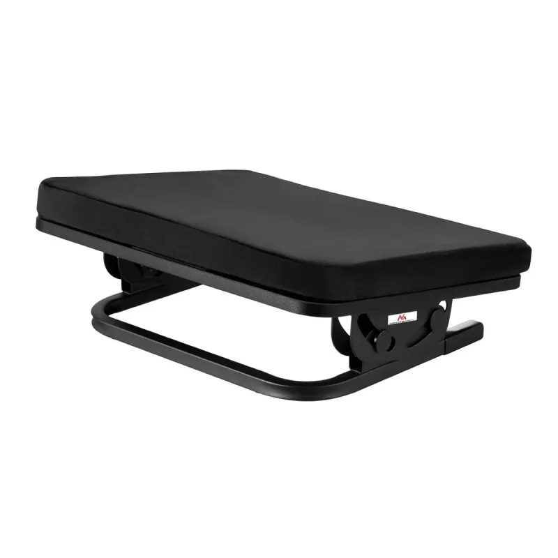 Fußstütze MACLEAN MC-460 ergonomische gepolsterte Metallfußstütze, rutschfeste Basis, Neigung -20–20°, max. Belastung 20 kg, schwarz