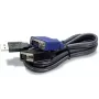 TRENDnet TK CU10 - Tastatur- / Video- / Maus- (KVM-) Kabel - USB Type A, 4-pin, HD-15 (M) - HD-15 (M) - 3,1m - Schwarz (TK-CU10)