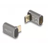DeLOCK USB-Adapter 40 Gbit/s USB Type-C PD 3.0 100 W Stecker zu Buchse abgewinkelt 8K 60 Hz Metall