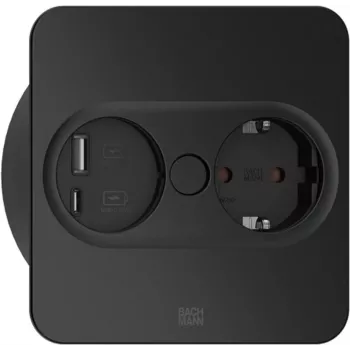 Steckdose Typ F + USB A + USB C Bachmann 946.205 Edelstahl