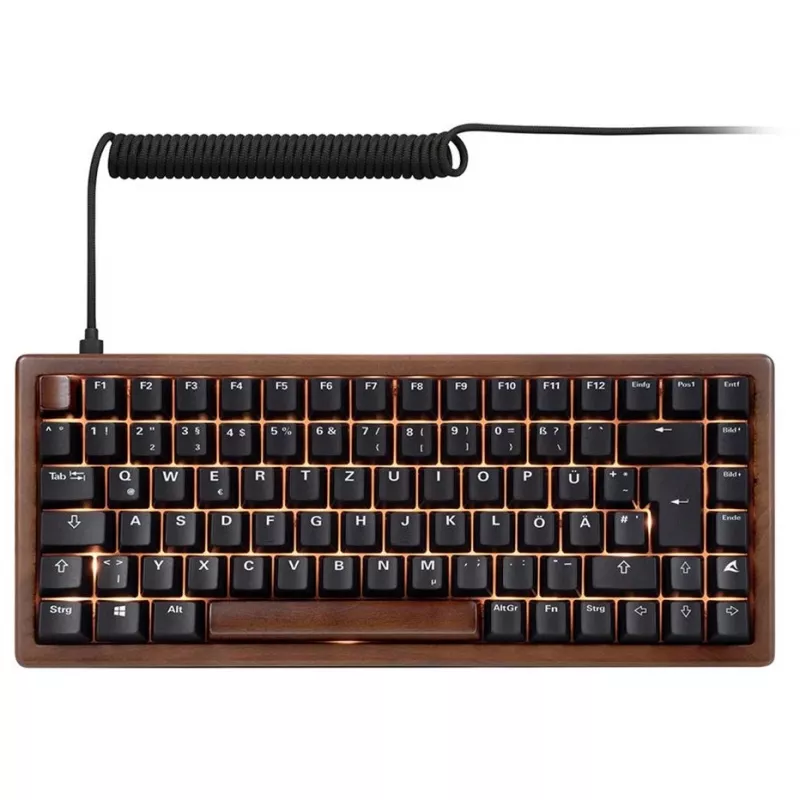 Sharkoon 100068081 Tastatur Home USB QWERTZ Deutsch Schwarz Holz 75%