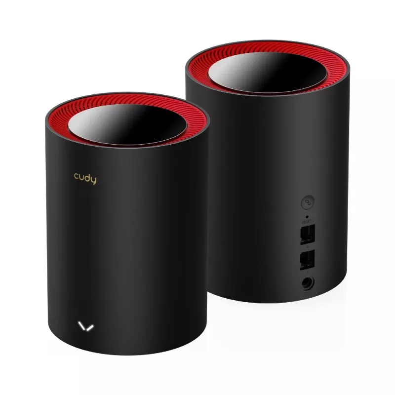 Cudy M3000 2er-Pack Dualband (2,4 GHz / 5 GHz) Wi-Fi 6 (802.11ax) Schwarz, Rot 1 Intern