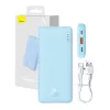Tragbare Powerbank Baseus Airpow 10000 mAh, 20W, LiPo, USB-C + USB-A, blau