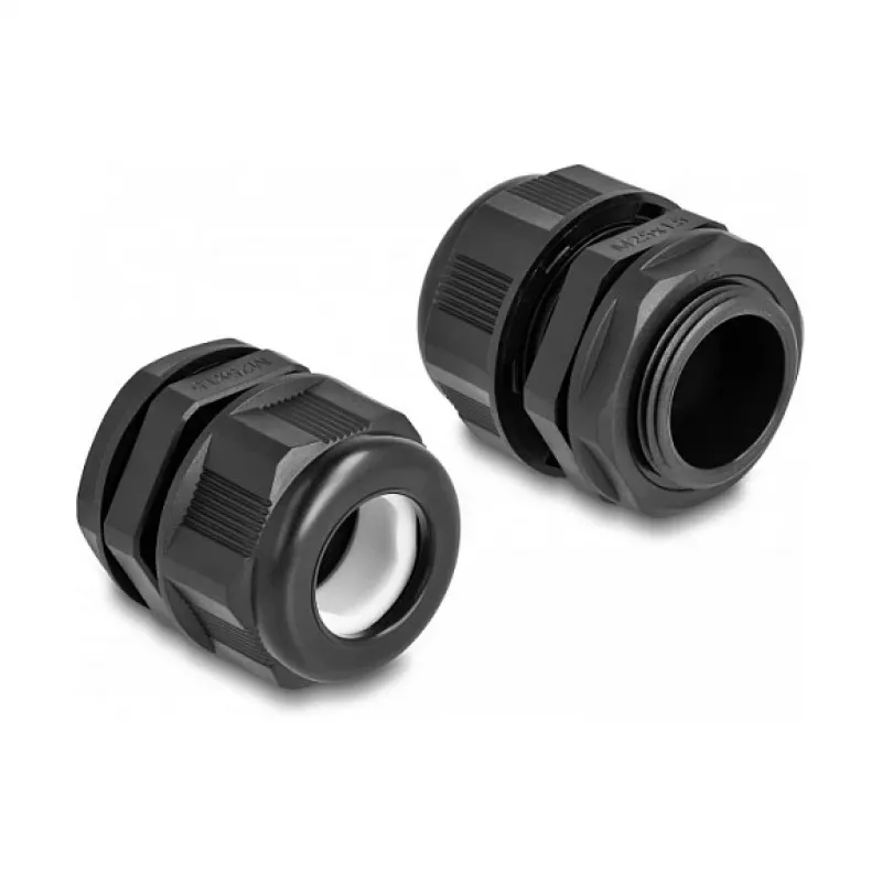 DeLOCK EX Kabel Gland M25 schwarz 2 Stück Polyamid