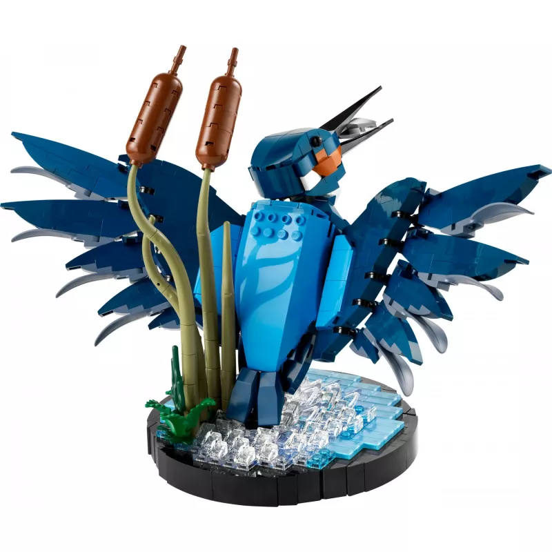 LEGO Icons Kingfisher Vogel-Set Modellbau-Set für Erwachsene mit Wasser-Setting und Ausstellungsständer, tolles Wohn- und Büro-Dekor für den Schreibtisch, Valentinstag