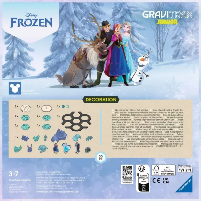 Ravensburger GraviTrax Junior Erweiterungsset Frozen Track 23861 – Erweiterungsset für das GraviTrax Junior Kugelbahnsystem