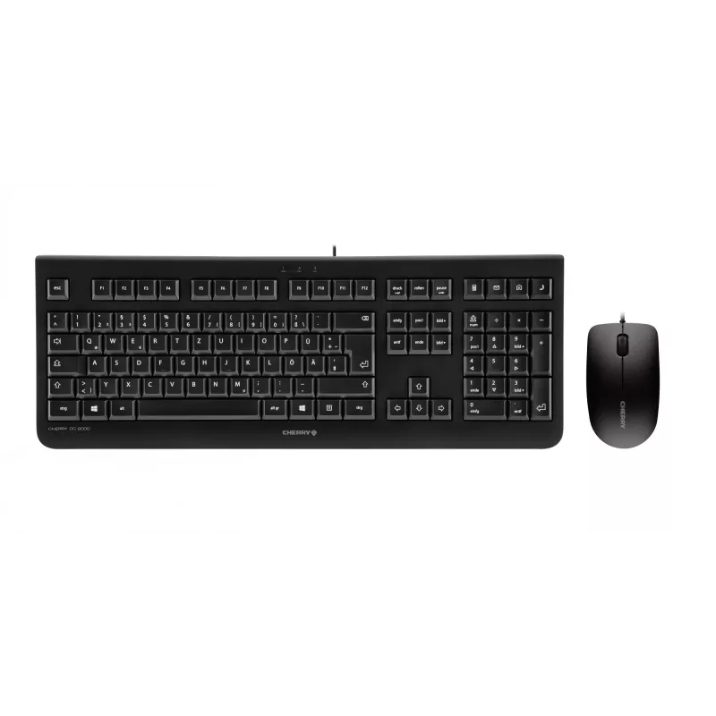 Tastatur Maus enthalten CHERRY DC 2000 Universal USB AZERTY Belgisch Schwarz