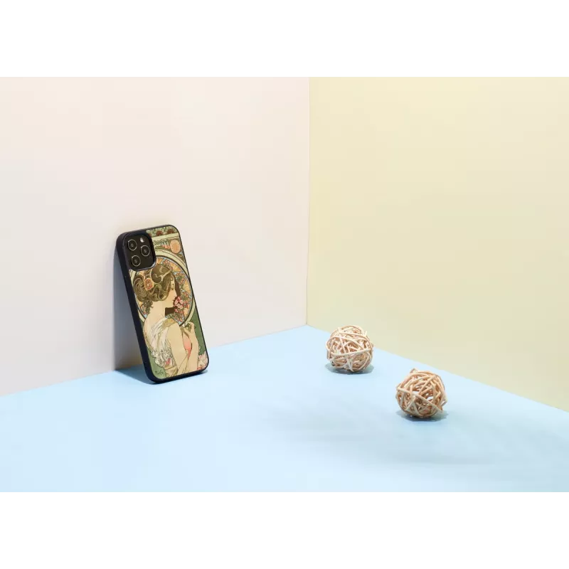 Handyhülle man and wood für iPhone 12 Pro Max – Primel Schwarz