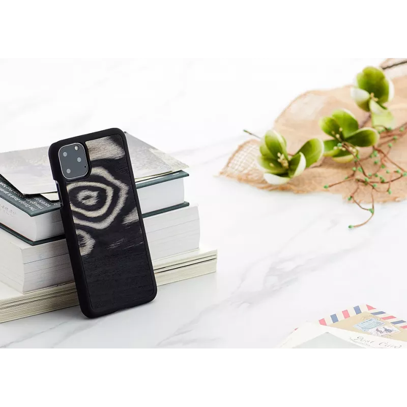 Smartphone-Hülle man and wood für iPhone 11 Pro Max – Leopardenmuster schwarz