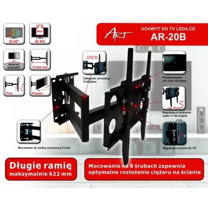 LCD-Halterung AR-20B 32-55 Zoll 45kg H/V