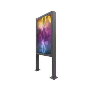 Edbak POK101 Stahlgehäuse für Digital Signage Display, Schwarz, Hochformat 862x200x1981mm