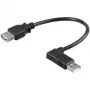 Wentronic Goobay USB 2.0 Hi-Speed Verlängerungskabel, Schwarz, 0,3 m - USB 2.0-Buchse (Typ A) > USB 2.0-Stecker (Typ A) 90° (95705)
