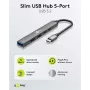 Goobay Slim 5-Port USB-Hub, USB-C™ auf USB-C™/USB-A, USB 3.2 (74460)