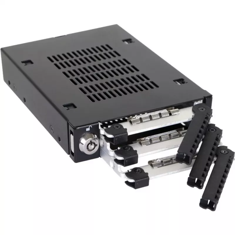 ICY DOCK - ToughArmor - MB993SK-B - 3x 2,5 SATA HDD & SSD in 1x 3.5 Einbauschacht Vollmetall-Wechselrahmen mit Sicherheitsschloss