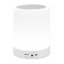 Manhattan Sound Science Bluetooth-Lautsprecher, 5 Stunden Wiedergabezeit, Reichweite 10 m, microSD-Kartenleser (32 GB), Aux 3,5-mm-Anschluss, Ausgang 3 W, USB-A-Ladekabel inklusive, 1200-mAh-Akku, Bluetooth v5, integrierter Aufhänger, Weiß, 3 Jahre Garantie
